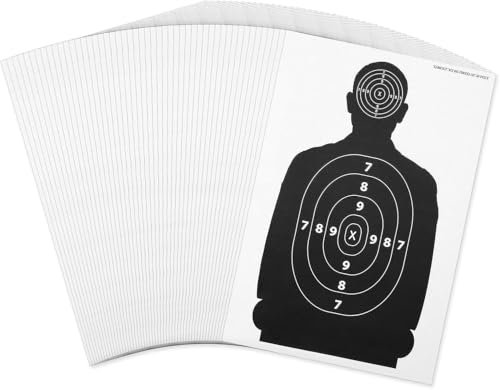 X-Targets Zielscheibe *Silhouette Target* | 43 x 63 cm | Papier 70g/m² | Ideal für Schießausbildungen | Verschiedene Trefferzonen für perfektes Training (40 Stück)