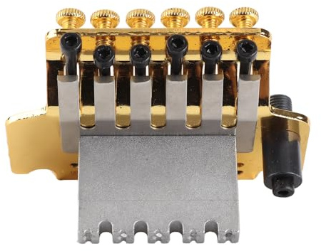 Joyance Electricguitaraccories elgitarr dubbel tremolo-system, dubbellåsande tremolo-system för elgitarr, guldfinish, ersättningsbryggtillbehör