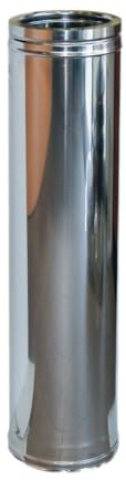 Tubo Coibentato Doppia Parete in Lana di Roccia - in Acciaio Inox AISI 316 BA SP. 5/10 – per Camini, Stufe a Pellet e Caldaie - Lunghezza 1000 mm - Diametro 80-130 mm