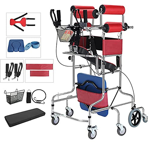 Déambulateur Cadre De Marche À 8 Roues Pour Personnes Âgées, Debout Avec Toilettes, Panier Et Siège, Aide À La Verticalisation, Aides Et Supports