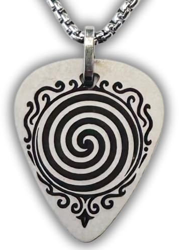 Púas de Plata 316L rostfritt stål gitarr plektrum halsband | hypnos design | allergivänlig | tillverkad i Spanien | kedja 50 cm, Pequeño, Rostfritt stål, Ingen ädelsten