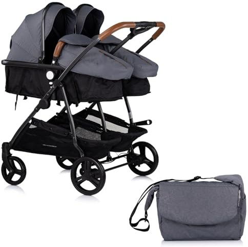 DUO SMART Passeggino gemellare o per bambini di età vicina, larghezza 79 cm, colore grigio senza cosy
