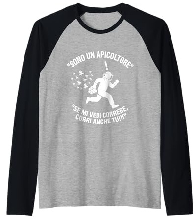 Divertente Protezioni per Apicoltori Ape Arte Maglia con Maniche Raglan