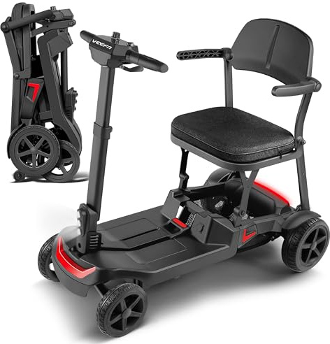 Veefa Scooter Per Anziani A 4 Ruote Struttura Leggera 17 Kg Doppia Batteria