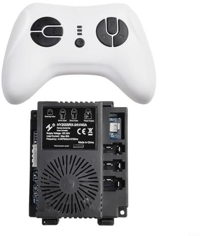 HY2005RX-24V 40A Ricevitore, adatto per auto elettrica per bambini, telecomando 2.4G, ricambio con valvola di raffreddamento, 24V compatibile con veicoli giocattolo (set completo)
