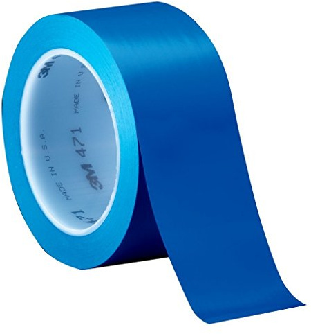 3M 471 Vinyl Tape, 19 mm x 33 m, Blue, Pack of 48