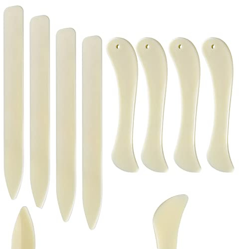 BAOFALI 8PCS Bone Folder &Scoring Tool, Paper Folding Tool, Smooth Paper Creaser for DIY Handmade Paper Crafts, Card Making, Origami, Scrapbooking and Leather Burnishing Bookbinding