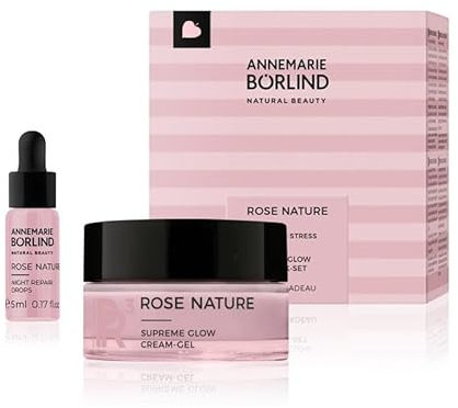ANNEMARIE BÖRLIND ROSE NATURE SUPREME GLOW CREAM-GEL IM GESCHENKSET (50ml+5ml) - Schützt vor Stressreaktionen & Stärkt den Melatonin-Haushalt - Verringert die Auswirkungen von Blue Light, Vegan