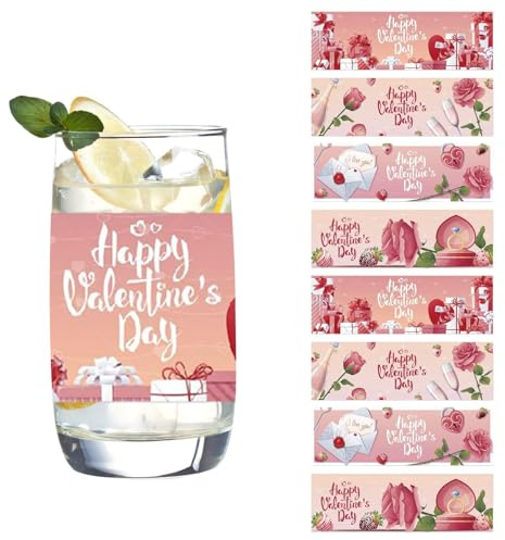 Pegatinas para botellas de vino de San Valentín, etiquetas para botellas de vino de boda, 8 pegatinas de San Valentín para botellas de agua, pegatinas románticas para copas de vino de boda para
