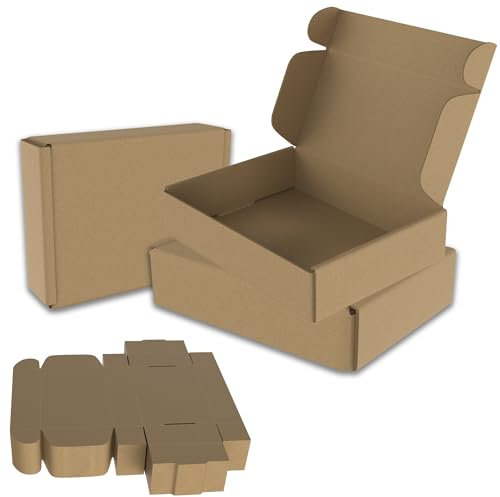 SUBTLETY 20 stycken förpackningslådor set flyttlådor hopfällbar låda av wellpapp flyttkartong lådor omärkta lådor maxibrevlådor för transport av fraktpost (20 x 15 x 5 cm)