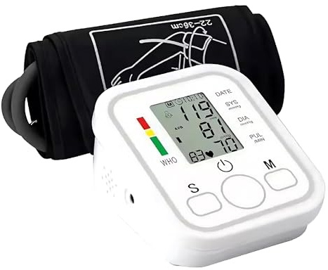 Digital Blood Pressure Monitor – Home Blood Pressure Monitor UK with Large Cuff 22–36cm – Blood Pressure and Heart Rate Monitor for Upper Arm by Mehx