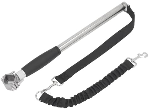 Luocute Laisse de Vélo pour Chien, Fixation Mains Libres en Acier Inoxydable avec Bande élastique Amovible, pour Voyager, Vélo, Camping, Course à Pied pour Chiens de Taille Moyenne et