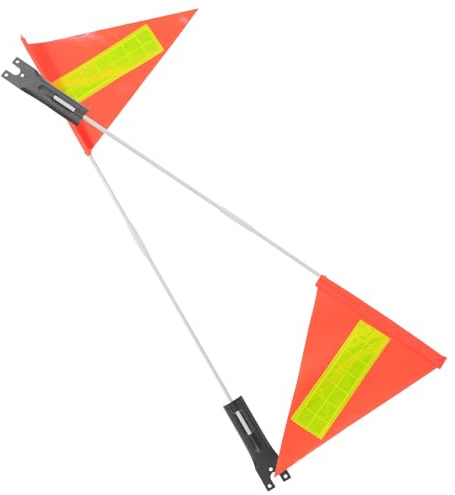 HYTROVE 2 Uppsättningar Barncykel Säkerhetsflaggor med Hållbar Stång Reflekterande Orange Triangelflagga för Cykel Barnvagn och Cykelvagn Ökar Synlighet och Säkerhet vid Utomhuscykling