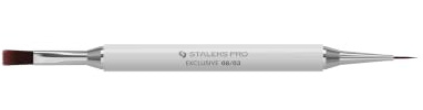 STALEKS PRO by Natury Nails Pincel EXCLUSIVE doble punta. Pincel de gel recto de 10 mm y Pincel delineador liner de 10 mm NBE-08/03