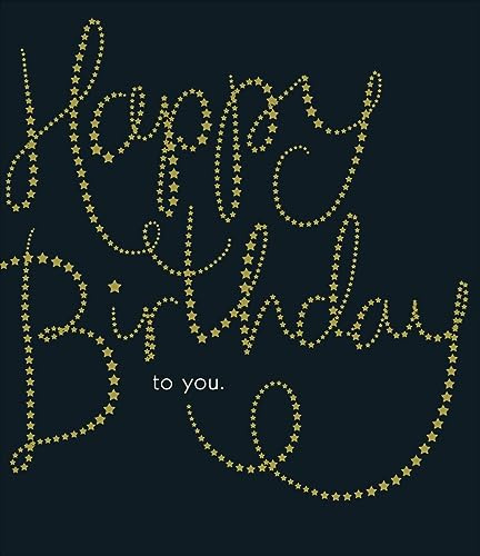UK Greetings | Birthday Card | Happy Birthday Gifts | Her/Him | Gold Lettering Design | With Envelope | 165 x 190 mm