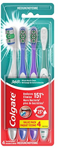 Colgate 360 Adult Toothbrush, Medium (4 Count)