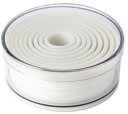 Schneider GT141 A166100 Plain Round Pastry Cutters Set of 9, Nylon, Off- White