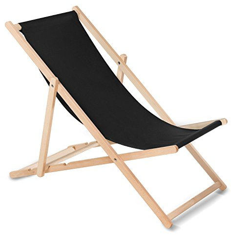 Green Blue Liegestuhl Sonnenliege Klappbar aus Buchholz ohne Armlehne Sonnenliege Gartenliege Liege (Schwarz)