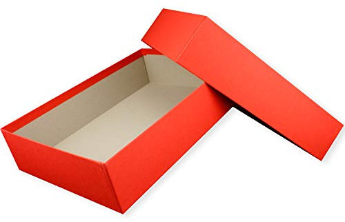 Hochwertige Aufbewahrungs- und Geschenkboxen - 1 Stück - DIN A4 - Rot bezogen - 302 x 213 x 70 mm