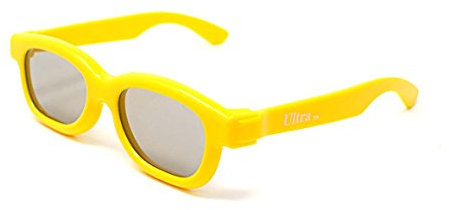 Ultra 2 Yellow Childrens Passive 3D Glasses Kids for Use with all Passive TVs Cinema Projectors and RealD Films Movies Circular Polarised 3D Glasses Passive Kids Movies Cinema 3D Glasses