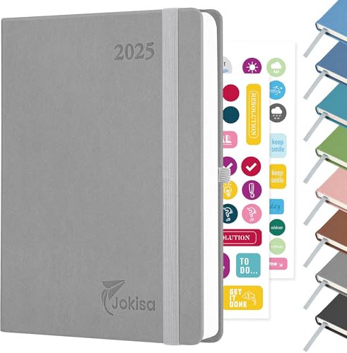 Jokisa Kalender 2025 Wochenplaner, Terminplaner 2025 als Semesterplaner ca. A5 (22 x 16 cm), 12 - Monate Terminkalender, Planer 2025 für Büro Schule Organizer