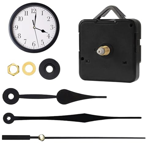 Parthan Silent Quartz Clock Mechanism Movement Kits,Short Shaft DIY Wall Clock Mechanism Parts Motor Replacement for Repair Home Restaurant Hotel Office,Battery Powered Second Minute Hour Pointer
