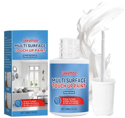 rujjftsy Peinture de retouche blanche multi-surfaces de 30 ml, stylo de retouche blanc pour éclats et rayures, peinture d'intérieur et de maison pour mur, porte, armoire, meubles