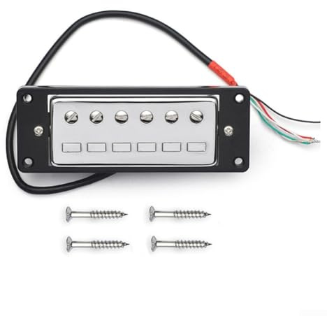 Zoegneer Lot de 6 micros Humbucker pour guitare électrique Chrome LP Mini double bobine 94 x 35 x 18 mm