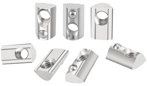 HXJDAM 40 piezas de Nutensteine M3 Nut 6 con bola centrada, T Nutsteine serie 20 M3 perfil de aluminio 20x20 tuerca deslizante de acero al carbono con bola de resorte para perfil de aluminio C