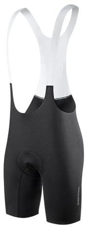 ZFIHAV Culote con Tirantes Pantalones Cortos de Ciclismo for Hombre, Ropa for Exteriores, Medias con Tirantes Acolchadas for Montar en Bicicleta(Black Bibs Shorts,L)