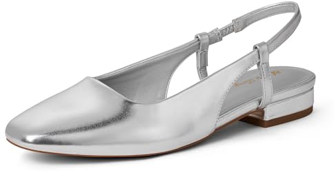 Zhabtuc Ballerines à Brides Femme Bout fermé carré 1 Pouce Slip-on pour Travail soirée Mariage Bal de Promo décontracté Chic Confortable