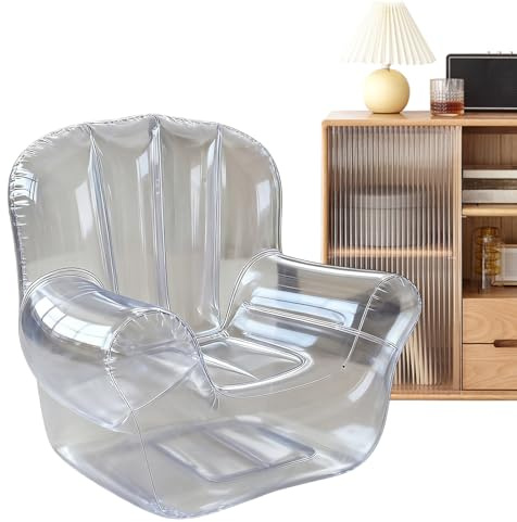 Amesor Air Chair Inflatable, Furniture Inflatable Blow up Chair, Comfortable Sofa Couch Furniture Transparent for Relaxation Lawn Balcony Pool Side Outdoors Bedroom