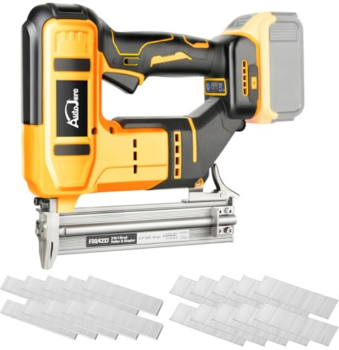 AUTOJARE 18 Gauge Cordless Brad Nailer Compatible with Dewalt 20V Battery Brushless Electric Nail Gun 2 in 1 Nail/Staple Gun with 2000pcs Nails for DIY, Woodworking, Home Improvement (No Battery)