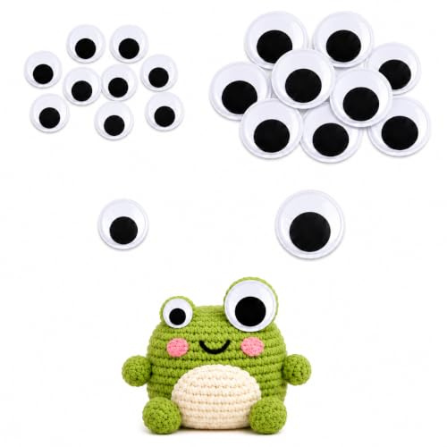 GZLANYA 20 Pack Large Self-Adhesive Wobbly Googly Eyes for Crafts & Decor | 20 black-and-white plastic wobbly eyes in 40mm and 50mm sizes for dolls, scrapbooking, party props and seasonal crafts.