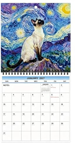 Calendrier Mural Planificateur Mensuel Personnel Artistique à
