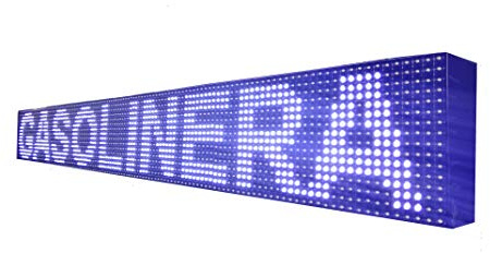 Cartel LED Programable por WiFi - Letrero/Pantalla de Texto Con Movimiento - Rótulo Luminoso (128x16 cm, Blanco)