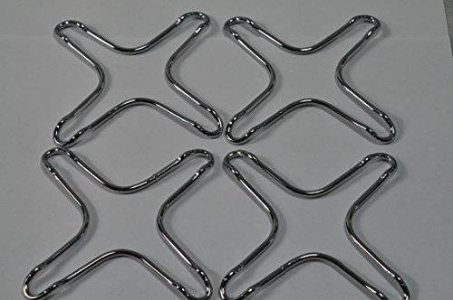 Metaltex 4 Stück Gasherd Aufsatz Kreuz Gasherdaufsatz Gasherdkreuz Herdaufsatz Aufsatz Verchromt für kleine Töpfe,Pfannen, Espressokanne usw.