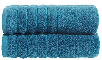 PANA Frottierserie Jessica • Frottee Handtücher Set • 100% Baumwolle • Hautverträglich • Ökotex Zertifiziert • Set: 2 Handtücher • Farbe: Petrol