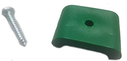 Fencing, Mesh, Weld Mesh, Wire Support Clips Fasteners Ideal for Attaching to Wooden Posts, Fencing & Walls. Green Plastic Including Screw. (Pack of 10)