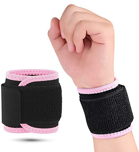 Wrist Brace, Compression Wrist Strap Support Wrist for Men & Women, Youth & Elderly, Boys& Girls, One Size Adjustable, Sports Wristband 1 PCS (Pink)