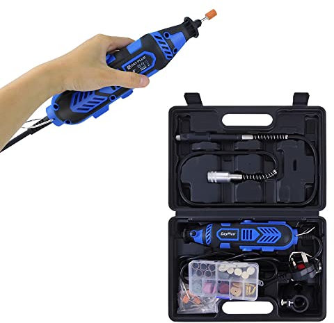 MiniWinkelschleifer 135W Multifunktionswerkzeug Poliermaschine Drehwerkzeug mit 80 Zubehör und Aufbewahrungskoffer, Elektrisch Schleifer Rotationswerkzeug für Hand- und Heimwerker