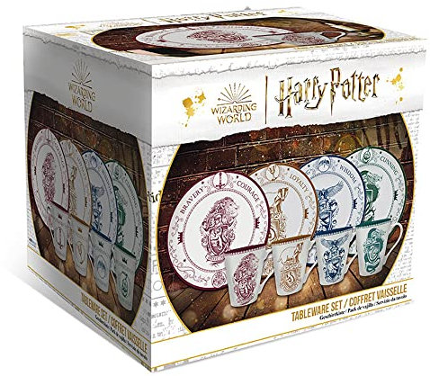 ABYstyle Harry Potter Hogwarts Houses Premium Porcelain Plates & Mugs Set