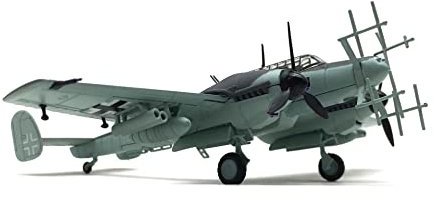 NUOTIE BF-110 G4 Jagdbomber 1/100 Metallflugzeug-Modellbausatz mit Ständer WWⅡ Deutsche Druckguss-Legierung Kampfflugzeug Modellflugzeug Vorgefertigte
