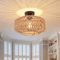 Toolight Rattan Deckenlampe Hängend, Boho Deckenleuchte mit Rattan Lampenschirm, E27 Rattan Lampe Deckenleuchte Wohnzimmer, Vintage Bambus Deckenlampe für Schlafzimmer Küche Esszimmer Flur Ø30cm