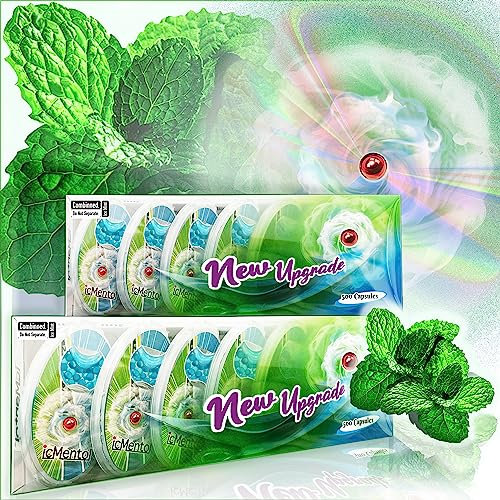 icMentol - Nueva fórmula Ultra Cool, Bolas grandes de 3,2 mm, 1000 cápsulas bolitas de sabores para cigarrillos, Bolas aromáticas para cigarrillos, Bolas de cigarrillos de menta (ice mint)