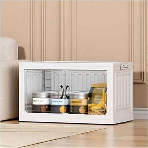 Faltbar Aufbewahrungsbox mit Deckel,Klappboxen Stapelbare Kunststoffbox Plastikboxen, Durchsichtig Praktische Aufbewahrungskisten für Kleidung Spielzeug Campingschrank