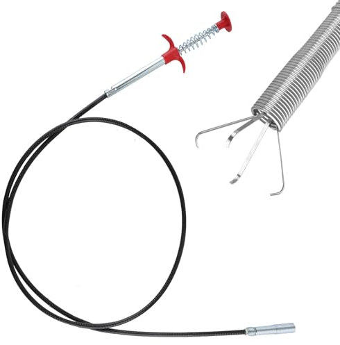 Pinza flessibile per la pulizia dei tubi, a spirale a 4 dita, per la pulizia dei tubi, a spirale, telescopica, per cucina, bagno, toilette, fogne, 1,6 m