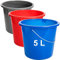 2friends Eimer Putzeimer 5l, 3 Stück Plastikeimer, 5 Liter Haushalteimer, Wassereimer, Farbe: anthrazit, rot, blau; mit Messkala, lebensmittelecht, Robuste & Langlebige Qualität, Model Nico