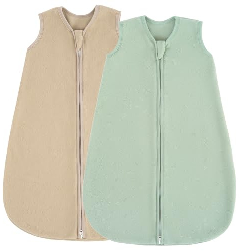 JELLYMONI Fleece Baby Sleep Sack 6-12 Months, 2 Pack 1.5 TOG Baby Wearable Blanket Winter Infant Sleeping sack with 2-Way Zipper, Warm Toddler Sleep Sack
