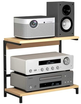 KUANGGE Soporte para Medios audiovisuales, gabinete de Almacenamiento de Medios, Almacenamiento para componentes estéreo de Entretenimiento, Soporte para Rack de Audio y Video, para Xbox, Consolas d